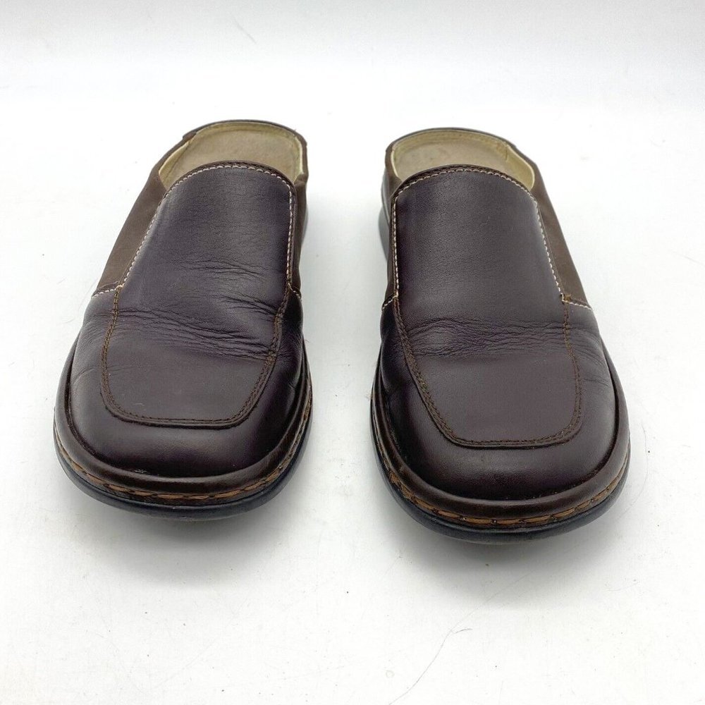 Spring Step Shoes Women's 8 M Brown Leather Loafers Clogs Handmade Sole Causal